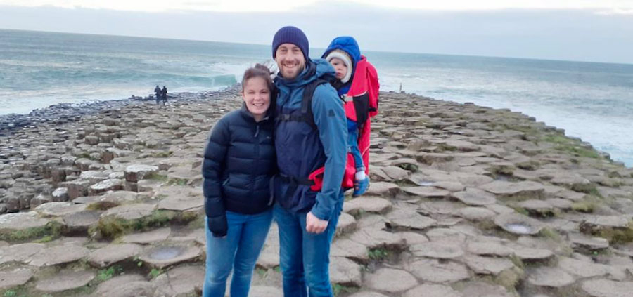 killian and jennifer Halpin at giant's causeway for digital derry